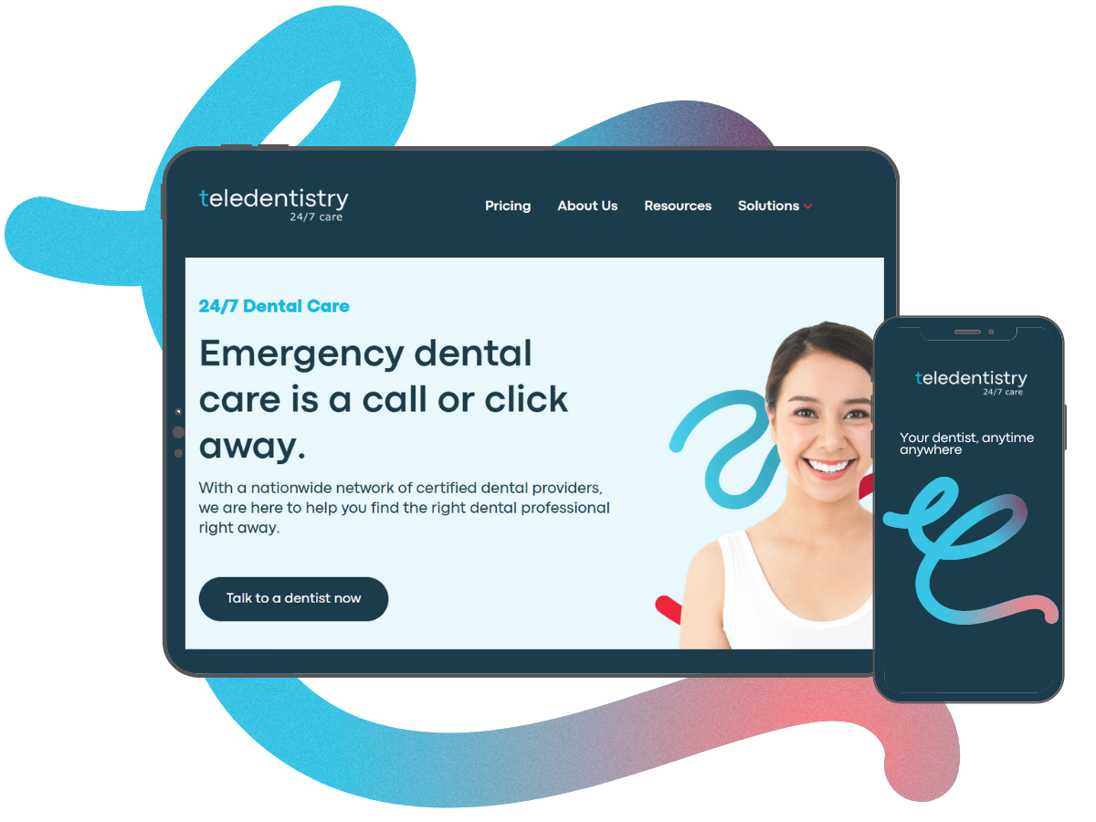 teledentistry.com portal laptop and mobile